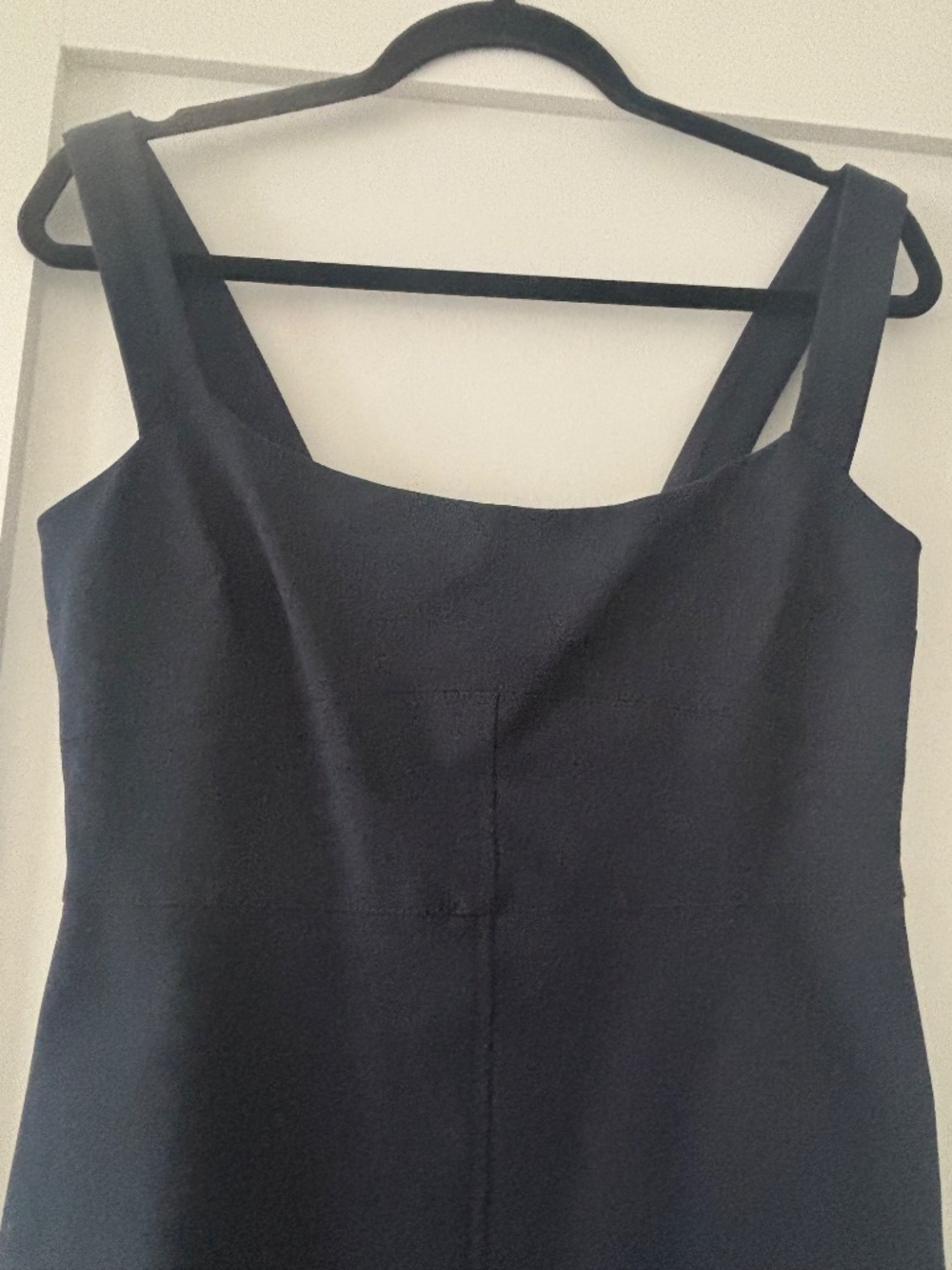 RACHEL COMEY Navy Structured Stretch Cotton Front Slit Midi Dress - Size 4 - Picture 4 of 10